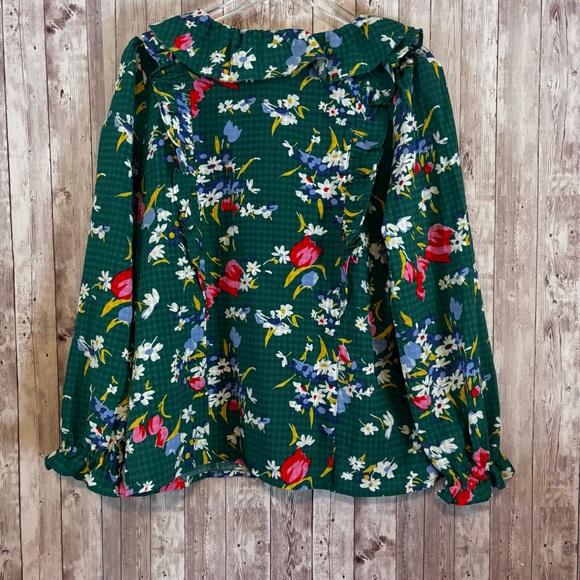 LOFT Bouquet Ruffle Tie-Neck Blouse - Picture 5 of 6